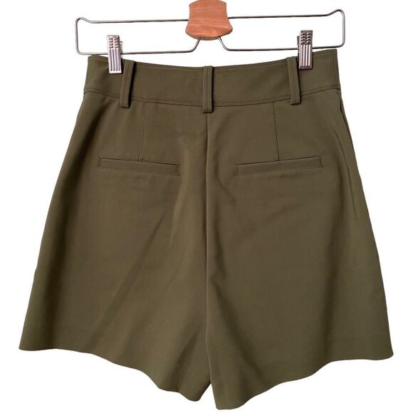Tibi High Rise Olive Urban Stretch Cargo Shorts in Size 2 - Picture 3 of 10